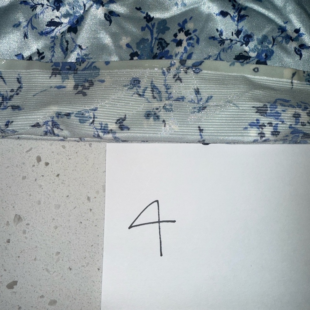 Ruby Ribbon Lace Full Support Cami, Light Blue Fl… - image 2